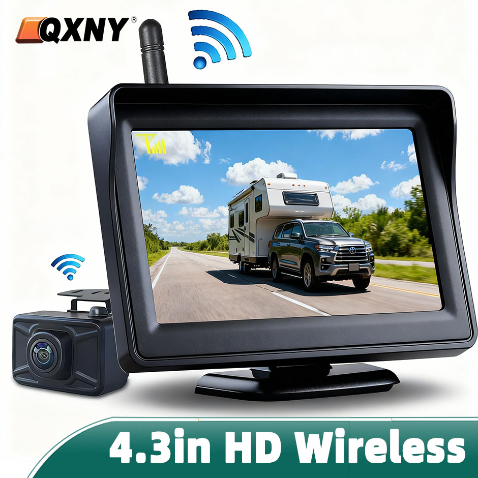 Trail Camera Infrared - HD Wireless 4,3-Zoll-Monitor-Backup-Rückfahrkamera, hintere Nachtsicht, Parkunterstützung