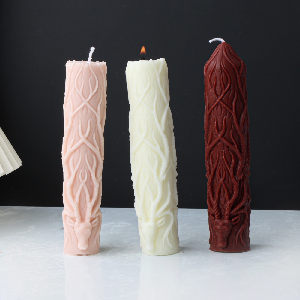 Elk Bugle Call - Rentier Geweih Säule Kerze Silikonform 3D