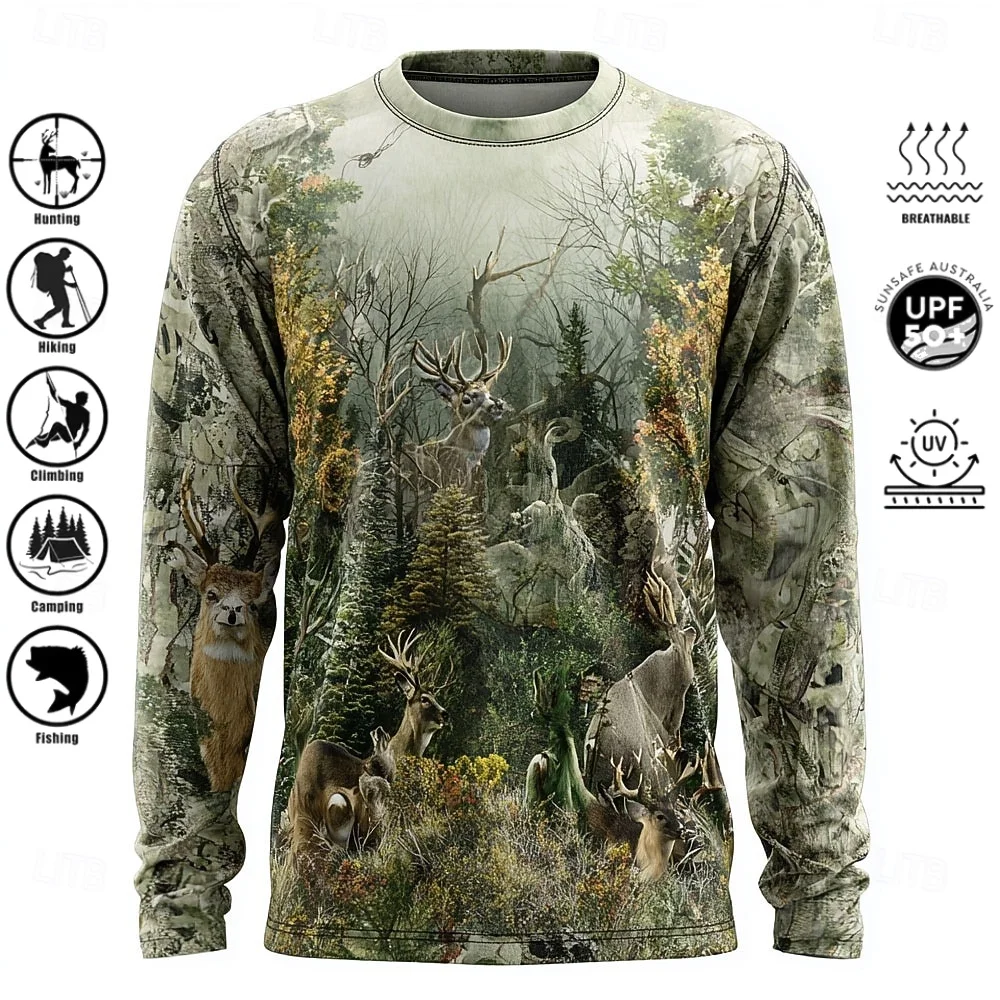 Herren Langarm-T-Shirt aus Pol – Outdoor Hunting Prints Bewertung und Preis